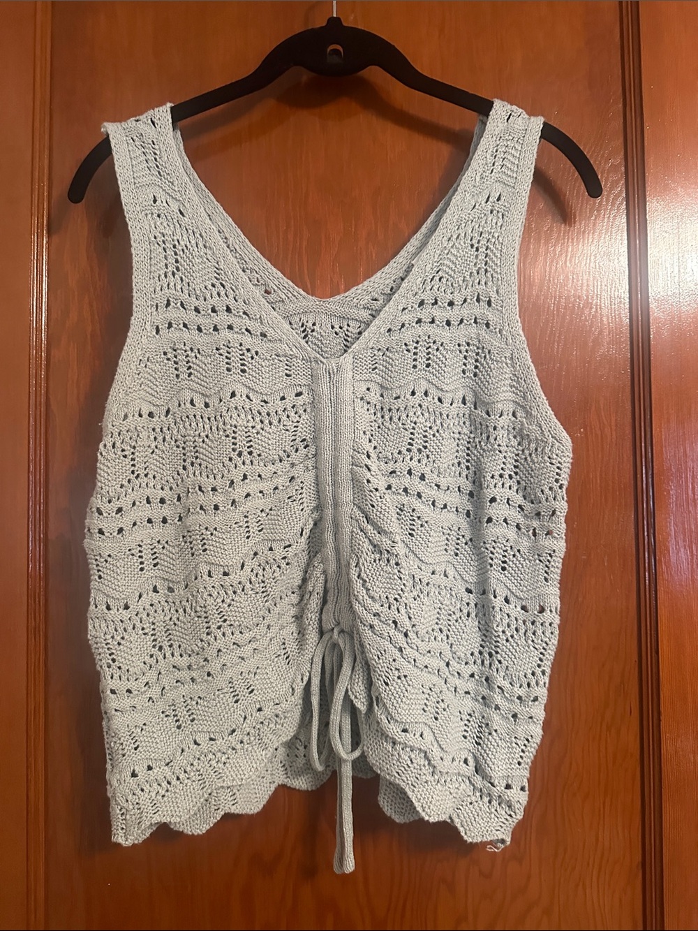 Jessica Simpson Light Blue Crochet Tank with Back Tie